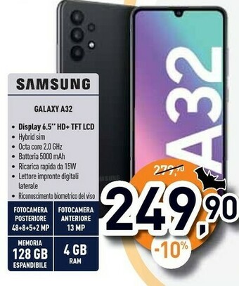 Unieuro Galaxy a32 5g sm-a326b 16,5 cm (6.5") doppia sim usb tipo-c 4 gb 128 gb 5000 mah nero offerta