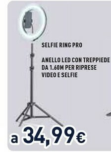 Unieuro Selfie ring pro bastone per selfie smartphone nero offerta
