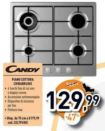 Unieuro Piano cottura chw6br4wx offerta