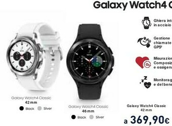 Unieuro Galaxy watch4 classic 3,05 cm (1.2") 42 mm samoled argento gps (satellitare) offerta