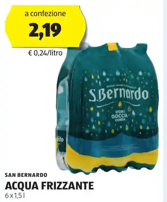 ALDI SAN BERNARDO ACQUA FRIZZANTE 6 x 1,5 l offerta