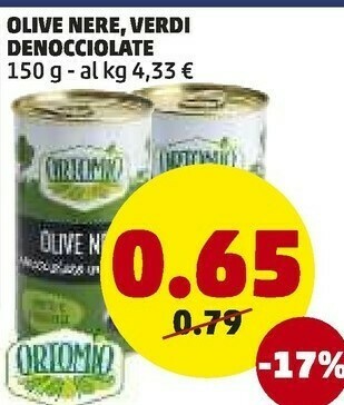 PENNY Olive nere/verdi denocciolate offerta