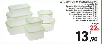 SET 7 CONTENITORI CONSERVAZIONE