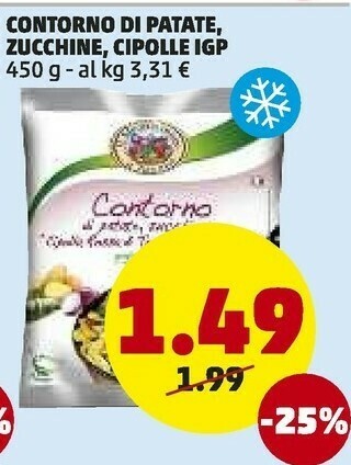 PENNY Contorno di patate, zucchine e "cipolla rossa di tropea calabria igp" 450 g(ml) offerta