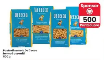 Despar Pasta di semola De Cecco formati assortiti 500 g offerta