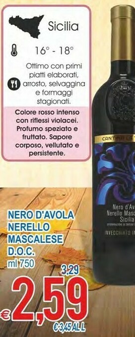 Nerello mascalese nero d'avola 750 ml