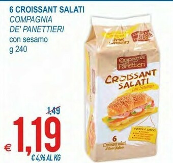 MD Discount Compagnia dei panettieri - 6 croissant salati con sesamo 240 g(ml) offerta
