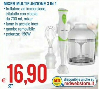 Master mixer multifunzione 3 in 1