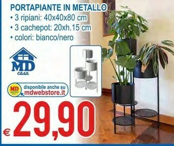 Portapiante in metallo 3 ripiani