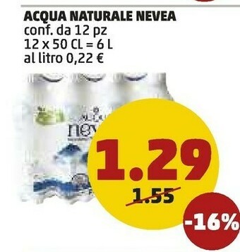 PENNY Nevea acqua naturale offerta