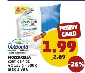 PENNY Valbontà - mozzarella 500 g(ml) offerta