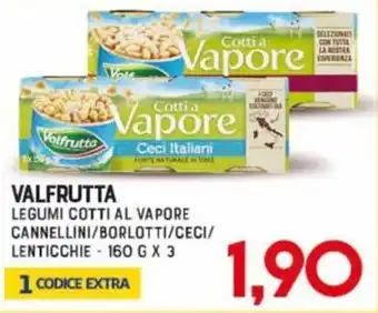 Gran Risparmio VALFRUTTA LEGUMI COTTI AL VAPORE CANNELLINI/BORLOTTI/CECI/ LENTICCHIE - 160 G X 3 offerta