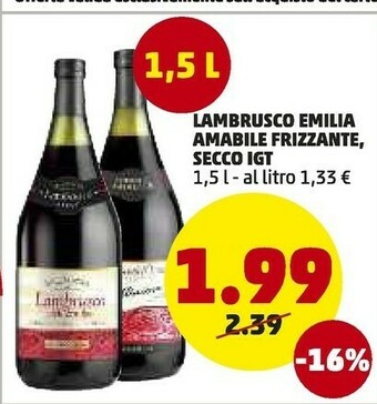 PENNY Lambrusco emilia amabile frizzante offerta