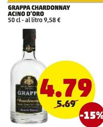 PENNY Acino d'oro grappa chardonnay offerta