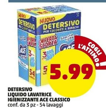 PENNY Detersivo liquido lavatrice igienizzante classico offerta
