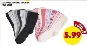 PENNY True style set 10 calze uomo e donna offerta