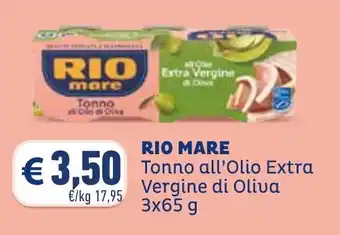 Spazio Conad RIO MARE Tonno all'Olio Extra Vergine di Oliva 3x65 g offerta