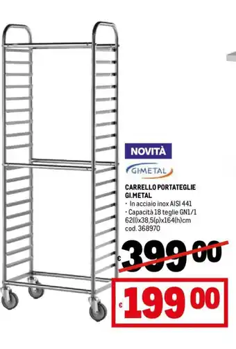 Metro CARRELLO PORTATEGLIE GI.METAL offerta