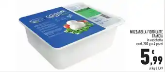 Conad MOZZARELLA FIORDILATTE FRANCIA in vaschetta conf. 200 g x 4 pezzi offerta