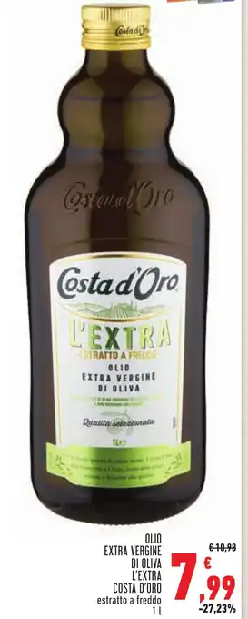 Conad OLIO EXTRA VERGINE DI OLIVA L'EXTRA COSTA D'ORO estratto a freddo 1 l offerta