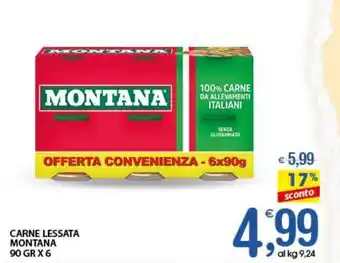 Qui Discount CARNE LESSATA MONTANA 90 GR X 6 offerta