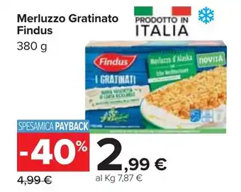 Carrefour Iper Findus Merluzzo Gratinato 380g offerta