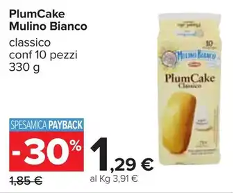 Carrefour Iper Mulino Bianco Plumcake 10 pezzi 330g offerta
