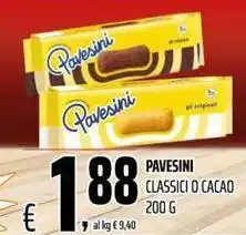 Coop PAVESINI CLASSICI O CACAO 200 G offerta