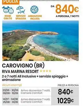 Eurospin CAROVIGNO (BR) RIVA MARINA RESORT offerta