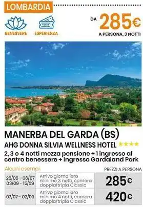 Eurospin MANERBA DEL GARDA (BS) AHG DONNA SILVIA WELLNESS HOTEL offerta