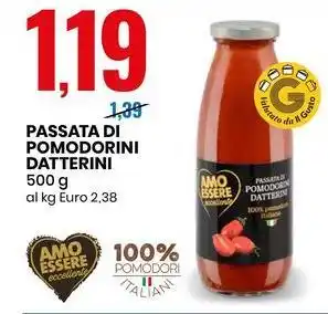 Eurospin PASSATA DI POMODORINI DATTERINI 500 g offerta