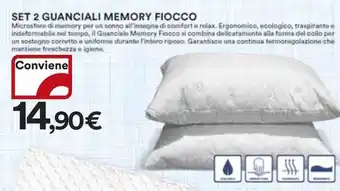 Ipercoop SET 2 GUANCIALI MEMORY FIOCCO offerta