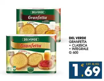 SeBón Supermercati DEL VERDE GRANFETTA CLASSICA INTEGRALE G 600 offerta