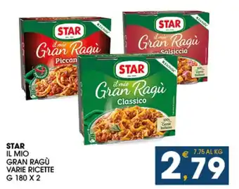 SeBón Supermercati STAR IL MIO GRAN RAGÙ VARIE RICETTE G 180 X 2 offerta