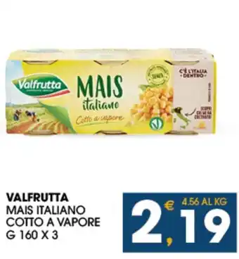 SeBón Supermercati VALFRUTTA MAIS ITALIANO COTTO A VAPORE G 160 X 3 offerta