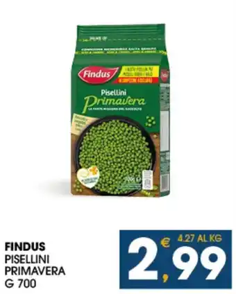 SeBón Supermercati FINDUS PISELLINI PRIMAVERA G 700 offerta