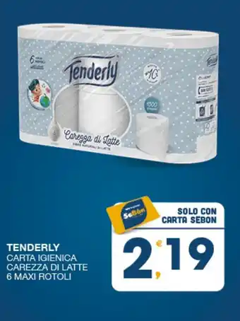 SeBón Supermercati TENDERLY CARTA IGIENICA CAREZZA DI LATTE 6 MAXI ROTOLI offerta