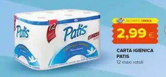 Tigre CARTA IGIENICA PATIS 12 maxi rotoli offerta