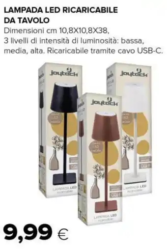 LAMPADA LED RICARICABILE DA TAVOLO
