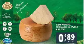 Deco Supermercati GRAN MORAVIA FORMAGGIO DA TAVOLA offerta