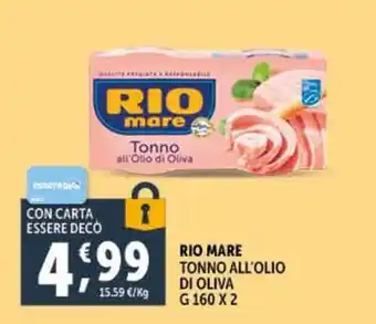 Deco Supermercati RIO MARE TONNO ALL'OLIO DI OLIVA offerta