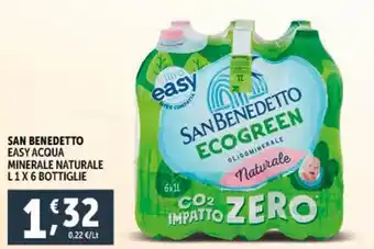 Deco Supermercati SAN BENEDETTO EASY ACQUA MINERALE NATURALE L1X6 BOTTIGLIE offerta