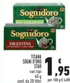 Conad Superstore Le tisane sogni d'oro digestiva 40 g(ml) offerta