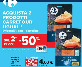 Carrefour Market Carrefour - salmone norvegese 50 g(ml) offerta