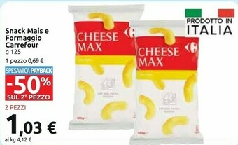 Carrefour Market Carrefour - cheese max snack 125 g(ml) offerta