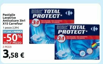 Carrefour Market Carrefour pastiglie lavatrice anticalcare 3 in 1 offerta