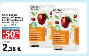 Nectar of beauty les cosmetiques stick labbra con olio di jojoba