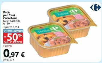 Carrefour pate per cani con pollo