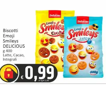 Paghi Poco Biscotti Emoji Smileys DELICIOUS g 400 offerta