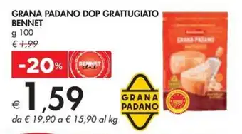 Bennet GRANA PADANO DOP GRATTUGIATO BENNET g 100 offerta